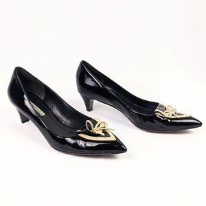 VIA SPIGA Patent Leather Pointed Toe Low Pumps